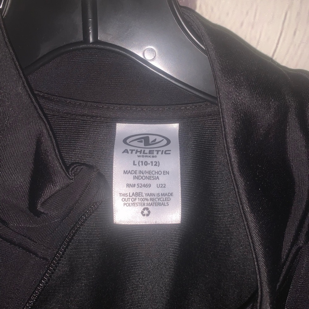 Athletic Works Black Performance Jacket with Reflective Stripes - Picture 2 of 3